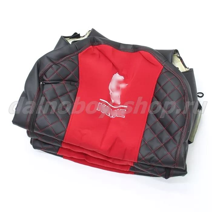 Чехол - сиденье иск.кожа+велюр PREMIUM KMZ K5 (2023 г - ) / черно-красный