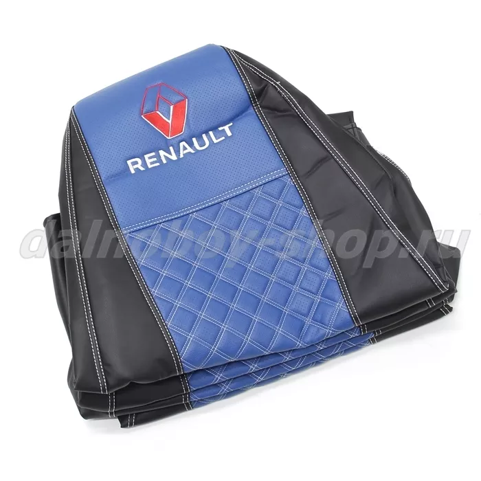 Чехол - сиденье / иск.кожа /PREMIUM / RENAULT PREMIUM/MAGNUM 2002-2013г (2 выс.сид) черно-синий