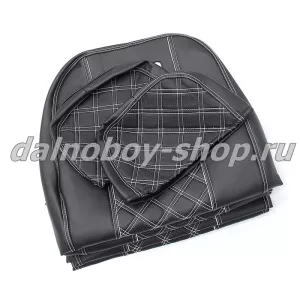 Чехол - сиденье / иск.кожа /PREMIUM / EURO-MZ (2 сидения+2 подголовника) / Черн+бел нити