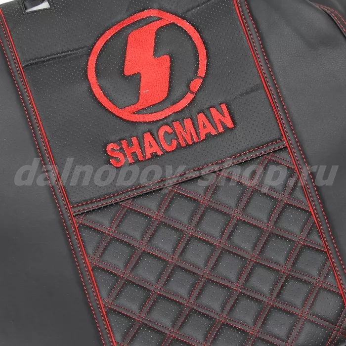 Чехол - сиденье / иск.кожа /PREMIUM / SHACMAN 2021г. (SH02) / черн+красн.нити