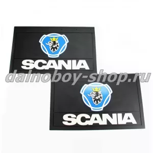 Брызговики задние резина (тисненные) LUXE 600*400 SCANIA (логотип)