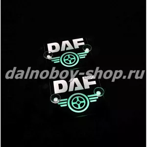 Табличка светящаяся черная 13/15 см. DAF бел/зел 24v (2шт) двойная