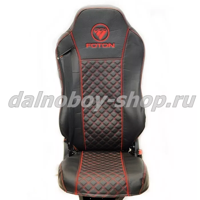 Чехол - сиденье / иск.кожа /PREMIUM / FOTON AUMAN (FA02) / черный+красные нити