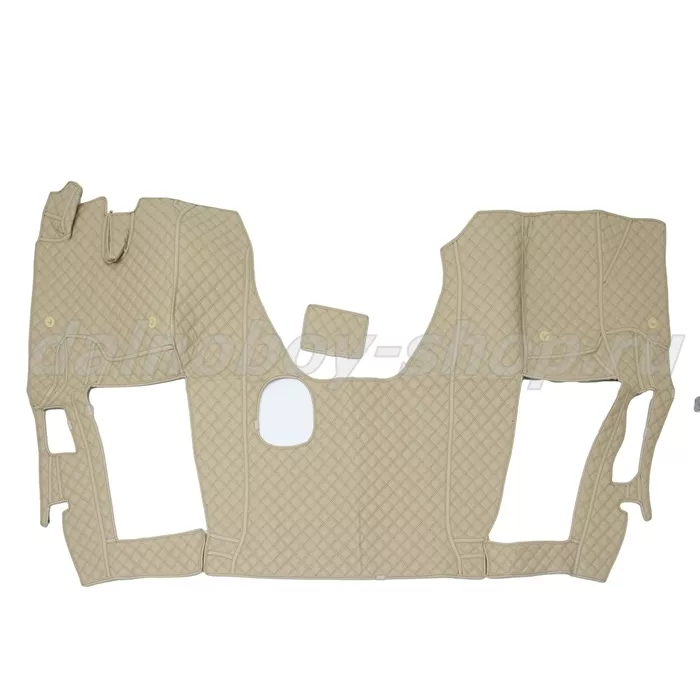 Коврик кож.зам. 3D под ноги KMZ Neo 5490 механика 2х нитка бежевая кожа/нить черная