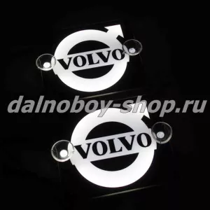 Табличка светящаяся черная 13/15 см. VOLVO бел/бел 24v (2шт) двойная