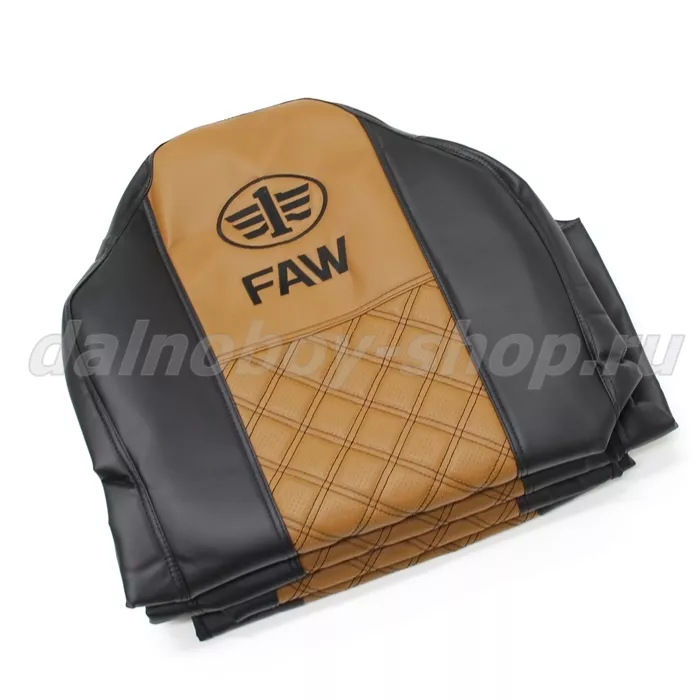 Чехол - сиденье / иск.кожа /PREMIUM / FAW J7 (FW02) / Черн+Фокс