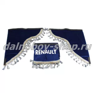 Ламбрекен лоб.+ шторка боковая хамелеон 2.2м  RENAULT синий