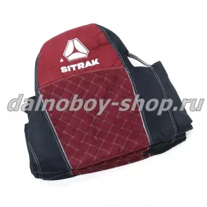 Чехол - сиденье аликанте SITRAK C7H (ST01) / черно-красный