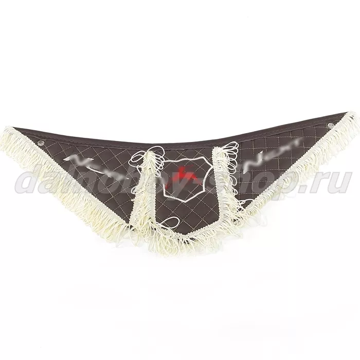 Вымпел из 3-х частей Иск кожа стеганный NEXT коричневый + бежевая бахрома
