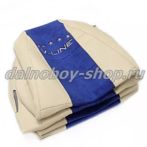 Чехол - сиденье Польша велюр - иск. кожа VOLVO FH/FM 13 от 2013- синий-бежевый