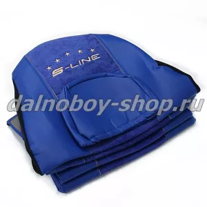 Чехол - сиденье Польша велюр - иск. кожа SCANIA 5серия (1 ремень)(1 выс.1 низ) 2004-2014 синий