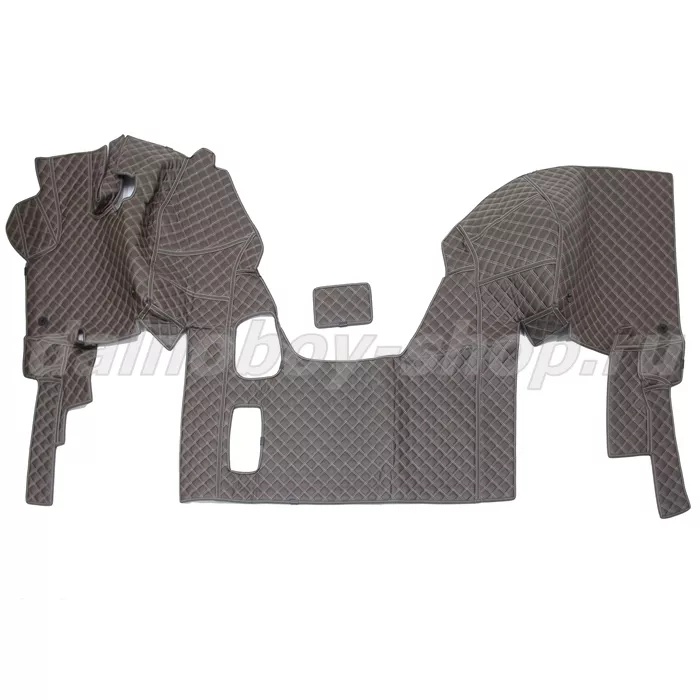 Коврик кож.зам. 3D под ноги DAF XF-95 механика /коричневый+бежевая нить