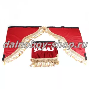 Ламбрекен лоб.+ шторка боковая хамелеон 2.2м  KMZ красный