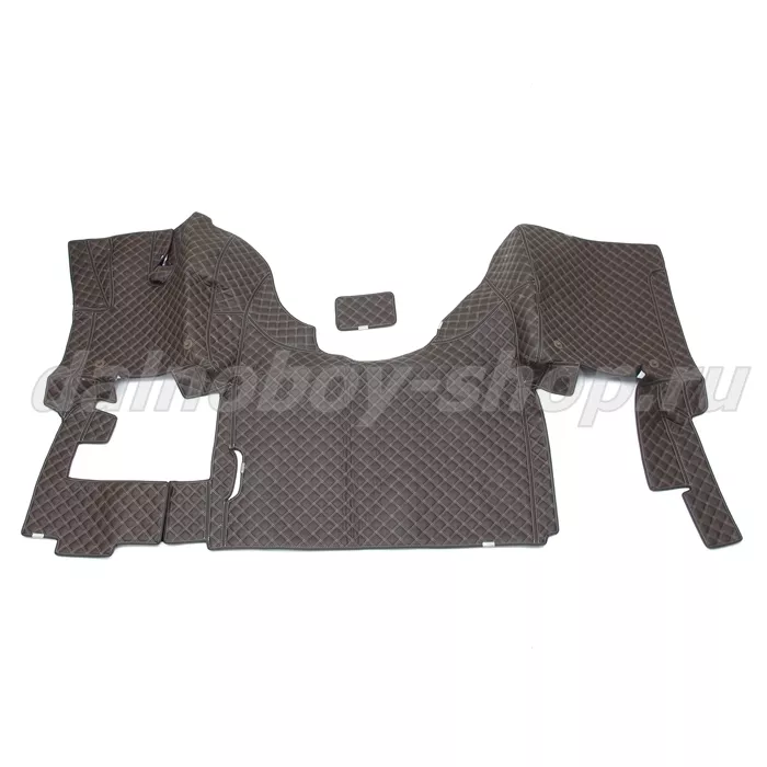 Коврик кож.зам. 3D под ноги DAF XF-106 автомат /коричневый+бежевая нить