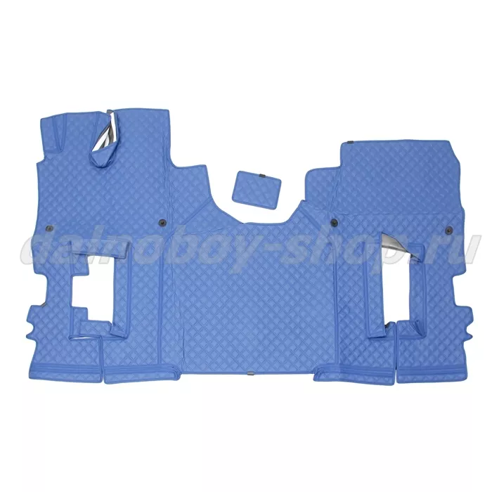 Коврик кож.зам. 3D под ноги KMZ К5 2х нитка синяя кожа/нить синяя