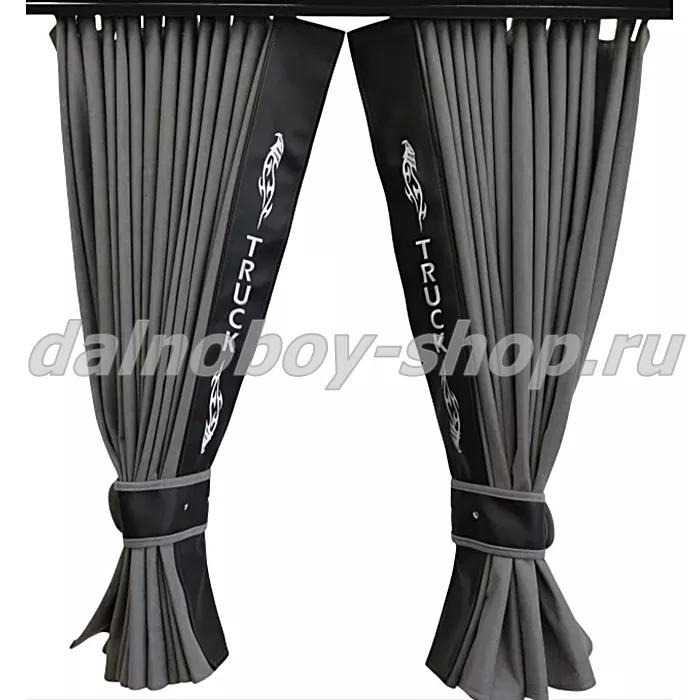 Шторы спальника TRUCK 1.2*1.5 серая алоба + черная кожа