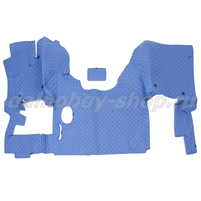 Коврик кож.зам. 3D под ноги DAF XF-105 механика /синий+синяя нить