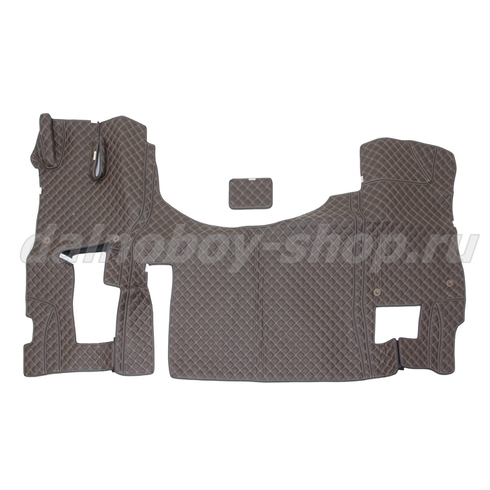 Коврик кож.зам. 3D под ноги FOTON AUMAN /коричневый+бежевая нить