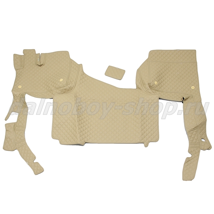 Коврик кож.зам. 3D под ноги Faw J7 2х нитка бежевая кожа/нить бежевая