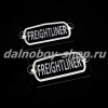 Табличка светящаяся черная 13/15 см. Freightliner бел/бел 12v (2шт) двойная