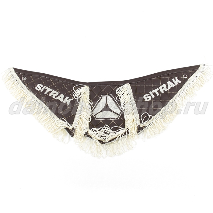 Вымпел из 3-х частей Иск кожа стеганный SITRAK коричневый + бежевая бахрома