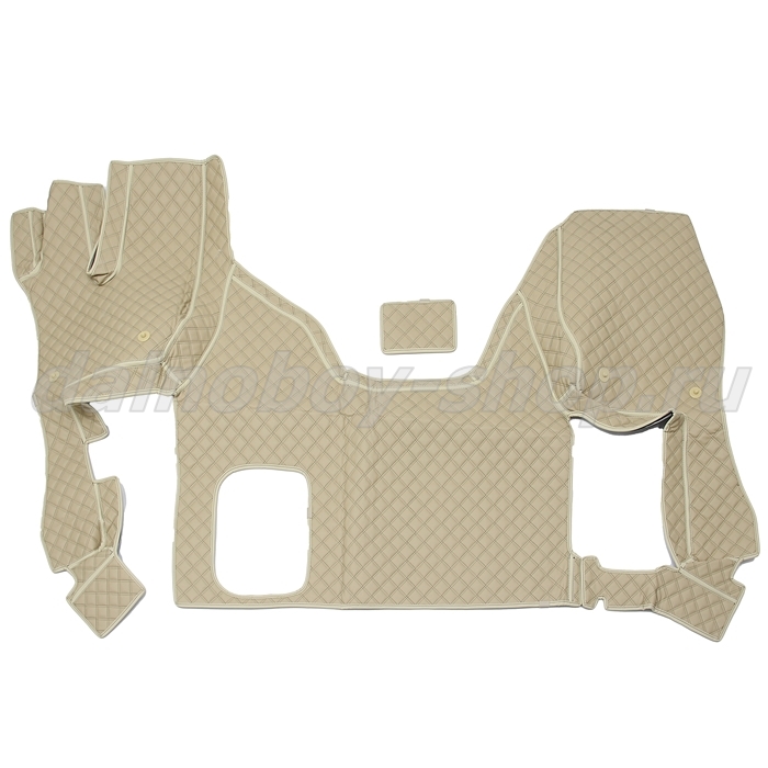 Коврик кож.зам. 3D под ноги DongFeng GX 2х нитка бежевая кожа/нить черная