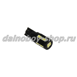 Лампочка габаритная без/цок  T10-5630-10LED  белая 24v (по 10шт)