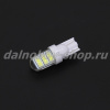 Лампочка габаритная без/цок  T10-5630-6SMD--силикон белая 24v (по 10шт)