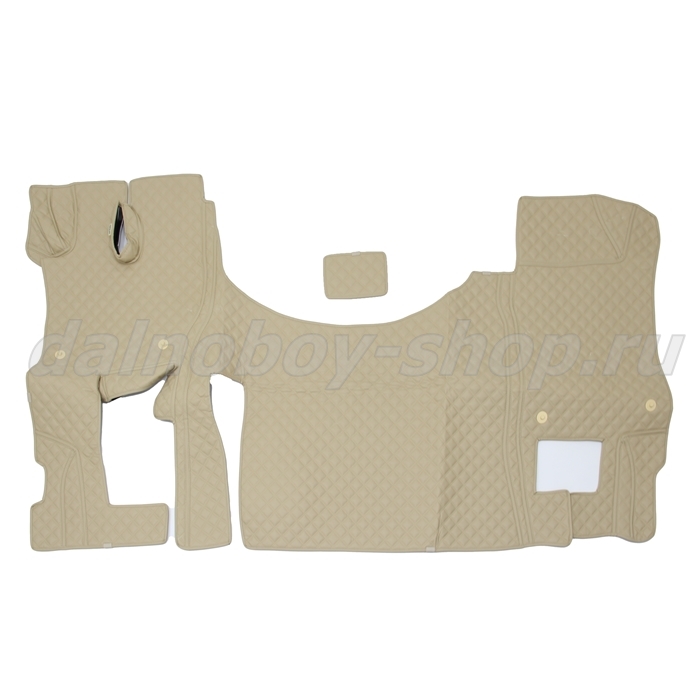 Коврик кож.зам. 3D под ноги FOTON AUMAN /бежевый+бежевая нить