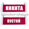 Вымпел "Пустой - НИКИТА" 10*25 см красный