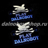 Табличка светящаяся черная 13/15 см. PLAY DALNOBOY бел/син 24v (2шт) двойная