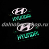 Табличка светящаяся черная 13/15 см. HYUNDAI бел/зел 12v (2шт) двойная