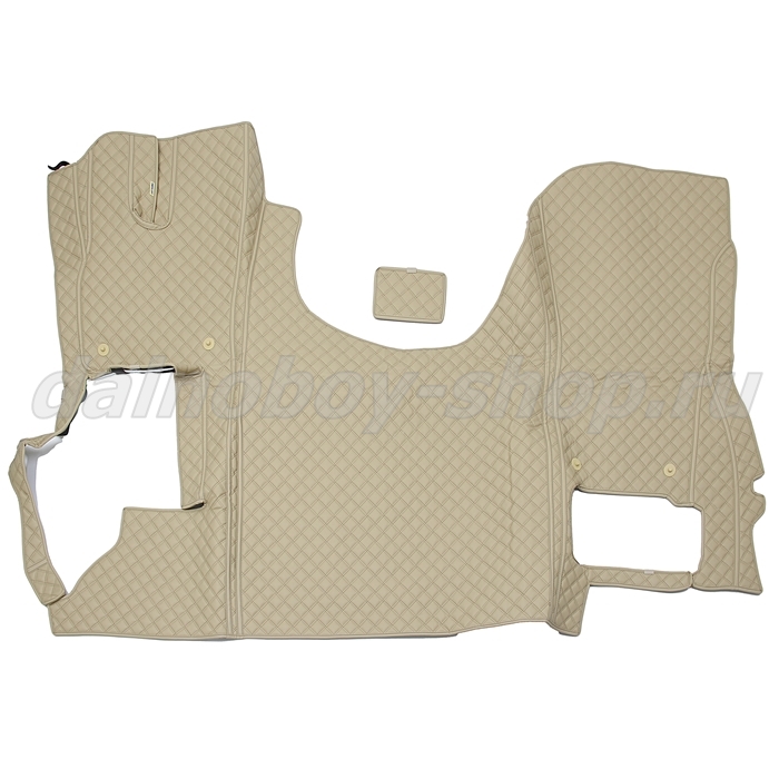 Коврик кож.зам. 3D под ноги DAF XF-107 автомат 2х нитка кожа беж / нить черная