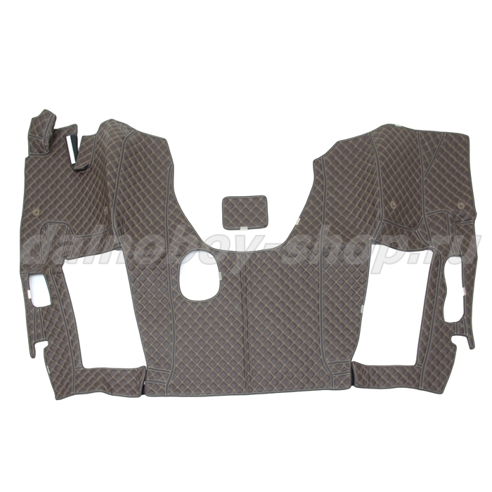 Коврик кож.зам. 3D под ноги KMZ Neo 5490 механика 2х нитка шоколад кожа/нить бежевая