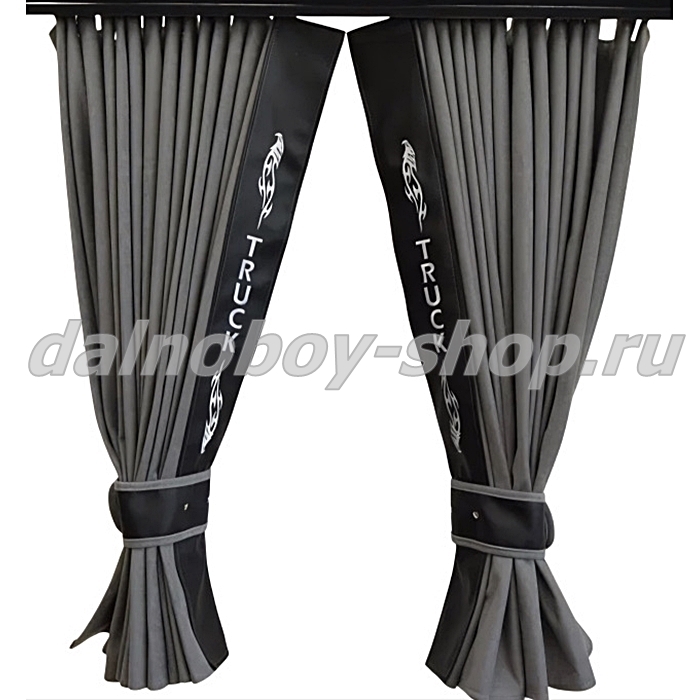 Шторы спальника TRUCK 1.2*1.5 серая алоба + черная кожа