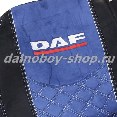 Чехол - сиденье аликанте DAF XF -105 после 2012г. (2 ремня)(2выс.сид.) черно-синий
