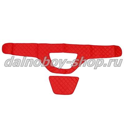 Коврик на панель эко/кожа (стёганые) DAF-106 (красный) Польша