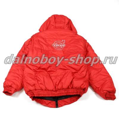Куртка мужская утепленная с капюшон. VOLVO 48-50 красная.
