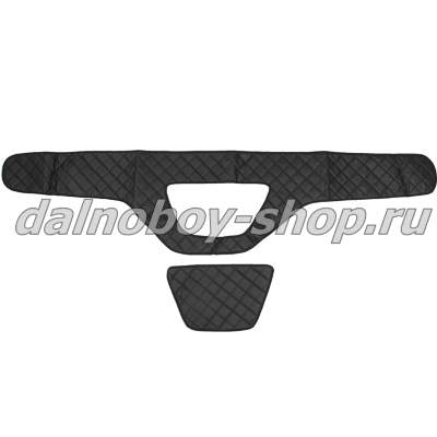 Коврик на панель эко/кожа (стёганые) DAF-106 (черный) Польша