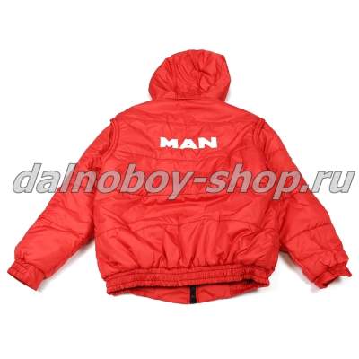 Куртка мужская утепленная с капюшон. MAN 48-50 красная.