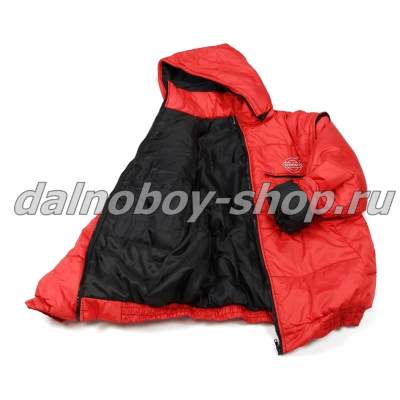 Куртка мужская утепленная с капюшон. VOLVO 50-52 красная.