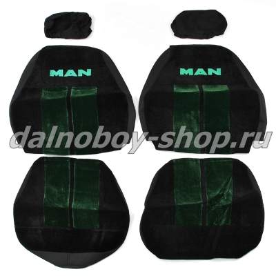 Чехол - сиденье флок MAN - 2000 (2низк.2ремня) зеленый_2