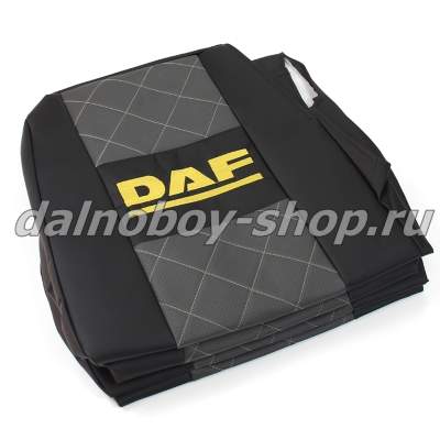 Чехол - сиденье иск.кожа DAF XF105/106 от 2012г черно-серый
