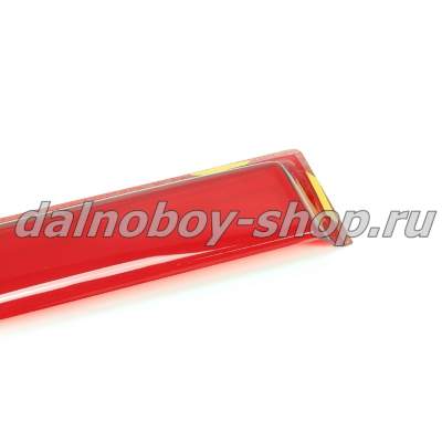 Дефлектор КАМАЗ (прямой узкий) вставной с наклейкой красный_2