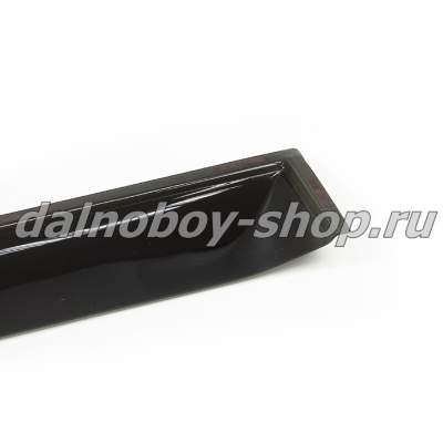 Дефлектор КАМАЗ (прямой широкий) вставной черный с наклейкой_2