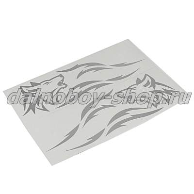 Наклейка "ВОЛК" 40*42 ( комплект 2шт.) цвет серебро