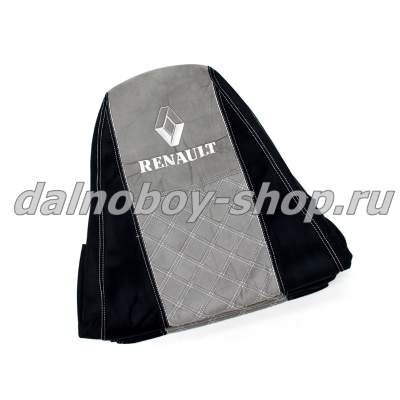 Чехол - сиденье аликанте RENAULT PREMIUM/MAGNUM 2002-2013г (2 выс.сид) сид. черно-серый