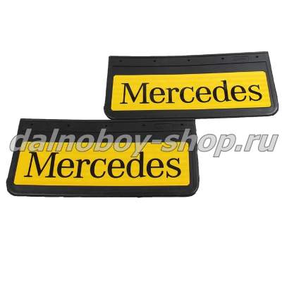 Брызговики передние резина (светоотражающие) 520*250 MERCEDES (желтый+черная надпись)