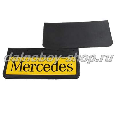 Брызговики передние резина (светоотражающие) 520*250 MERCEDES (желтый+черная надпись)