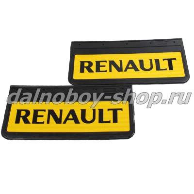 Брызговики передние резина (светоотражающие) 520*250 RENAULT (желтый+черная надпись)